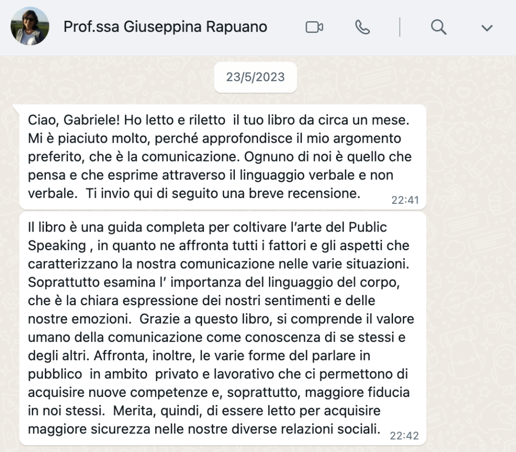 Messaggio Giuseppina Rapuano